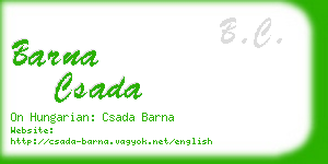 barna csada business card